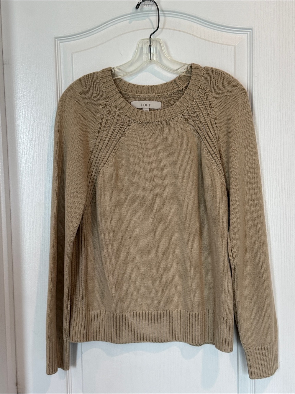 LOFT Crewneck Sweater in Camel Tan